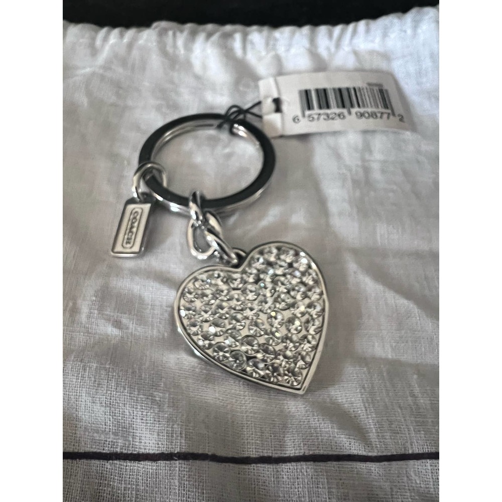 NWT COACH Pave Heart Key Fob